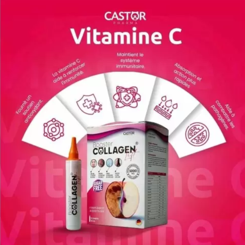 Retrouvez CASTOR Booster Collagen Lift sur La Para du Lac, la meilleure parapharmacie en ligne en Tunisie. Ce complément ultra-concentré, à base de collagène hydrolysé, vitamines et antioxydants, hydrate intensément, réduit les rides et raffermit la peau. Idéal pour une routine anti-âge efficace et rapide.
Commandez dès aujourd’hui sur laparadulac.com, votre parapharmacie en ligne de confiance à Tunis, pour des produits cosmétiques, soins visage, compléments alimentaires et produits anti-âge de qualité. La