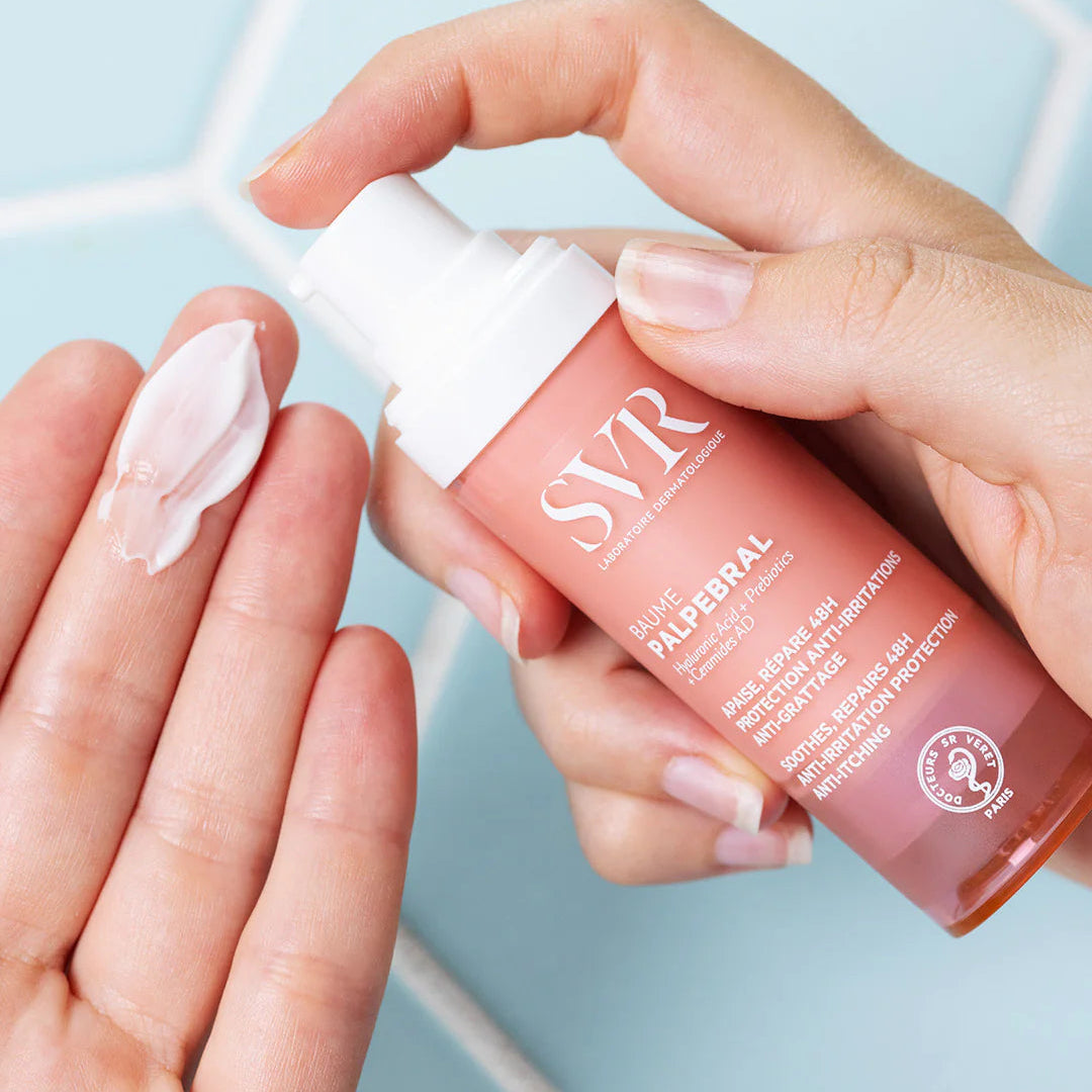 SVR Palpebral Baume – soin intense contour des yeux pour paupières sèches et sensibles, disponible sur laparadulac.com, parapharmacie tunisienne en ligne.
