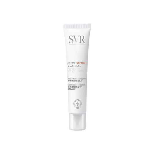 SVR Clairial Crème SPF50+ – Soin solaire anti-taches haute protection – Disponible sur La Para du Lac, parapharmacie en ligne N°1 en Tunisie.