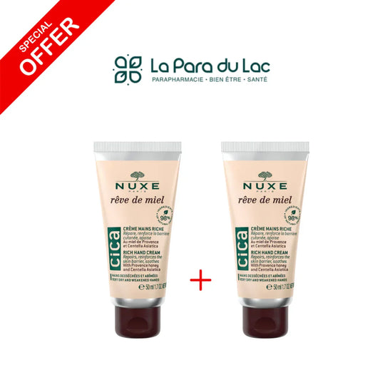 Nuxe Rêve De Miel Cica Crème Mains Riche Lot de 2 Tunisie original authentique - parapharmacie en ligne La Para Du Lac