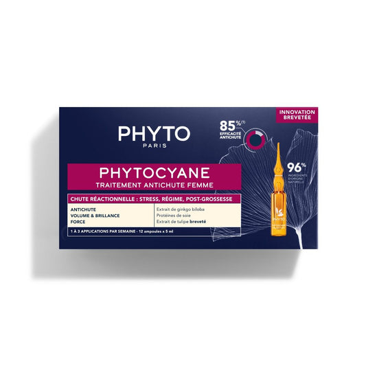 PHYTO PHYTOCYANE Ampoules Anti-Chute Femme – traitement chute cheveux – en vente sur laparadulac.com, parapharmacie Tunisie