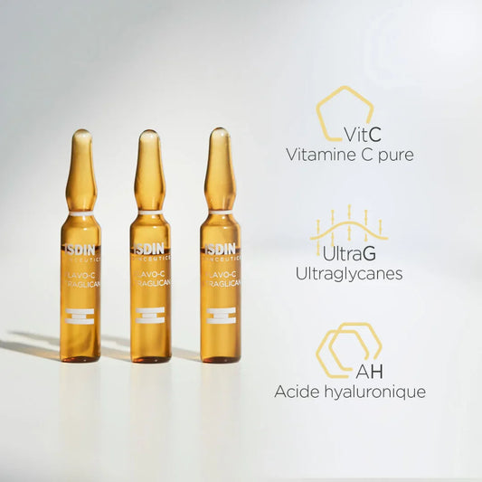 ISDIN ISDINCEUTICS Flavo-C Ultraglican - 10 Ampoules Jour Tunisie original authentique - parapharmacie en ligne La Para Du Lac