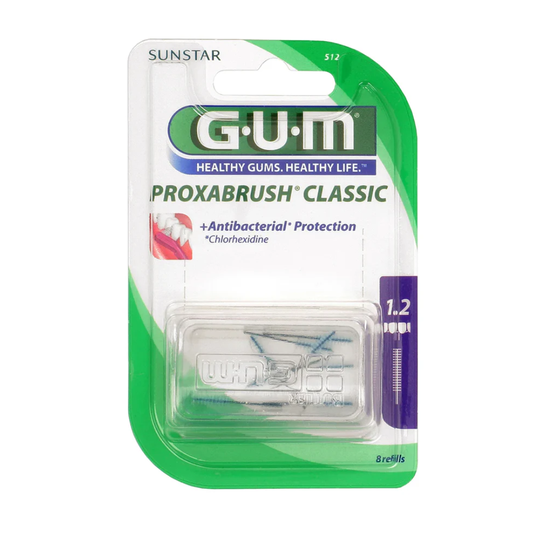 Brossettes interdentaires GUM Proxabrush Classic 412 0.9 mm, lot de 8, hygiène bucco-dentaire, laparadulac.com, parapharmacie Tunisie