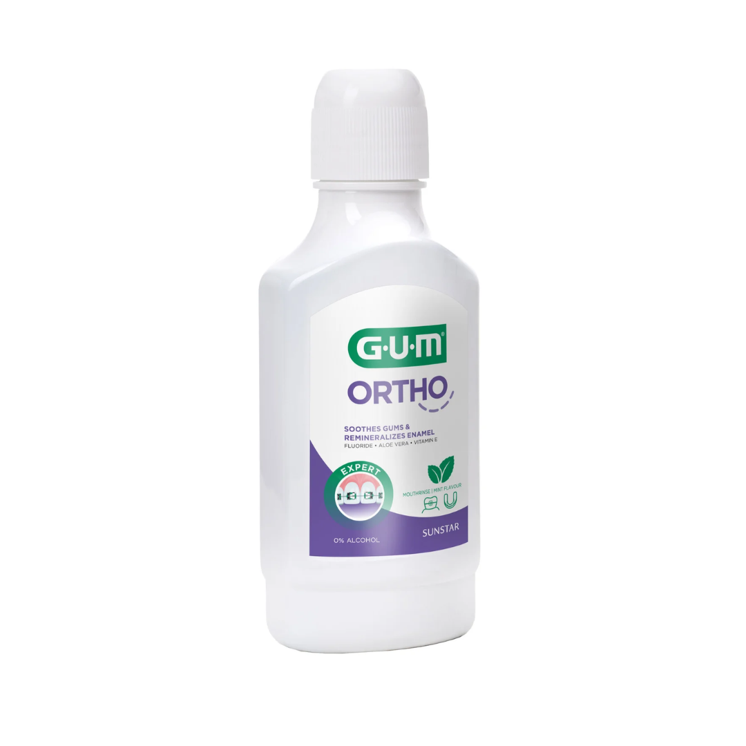 Image du bain de bouche GUM Ortho, soin complet orthodontique en vente sur laparadulac.com, parapharmacie Tunisie en ligne