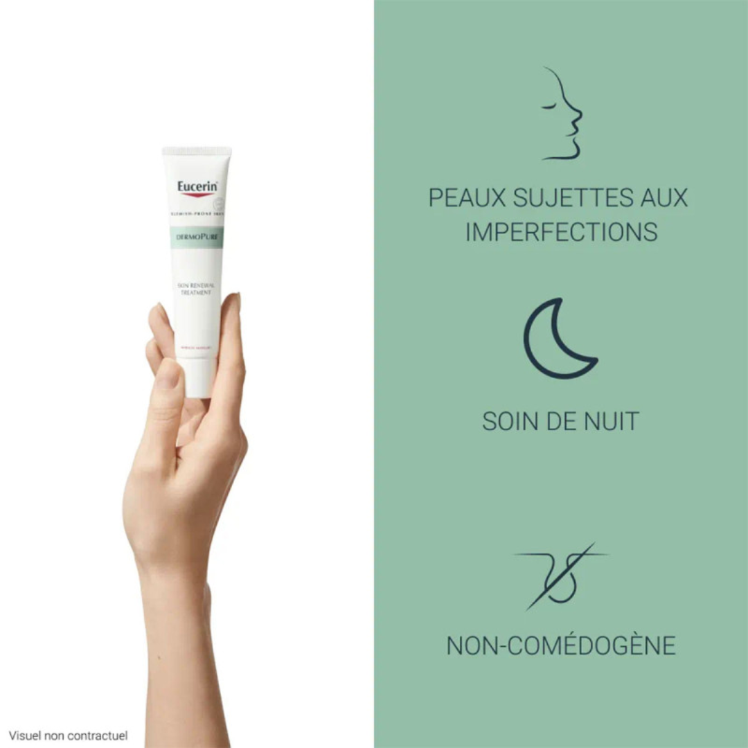 EUCERIN DermoPure K10 Soin Rénovateur Cutané Tunisie – soin visage anti-imperfections et anti-acné, crème rénovatrice peau grasse à tendance acnéique, exfoliant doux quotidien à l’acide salicylique, dermocosmétique Eucerin, parapharmacie en ligne Tunisie Lac 2, produits EUCERIN originaux pas cher Tunisie, acheter DermoPure K10 Eucerin en Tunisie sur laparadulac.com