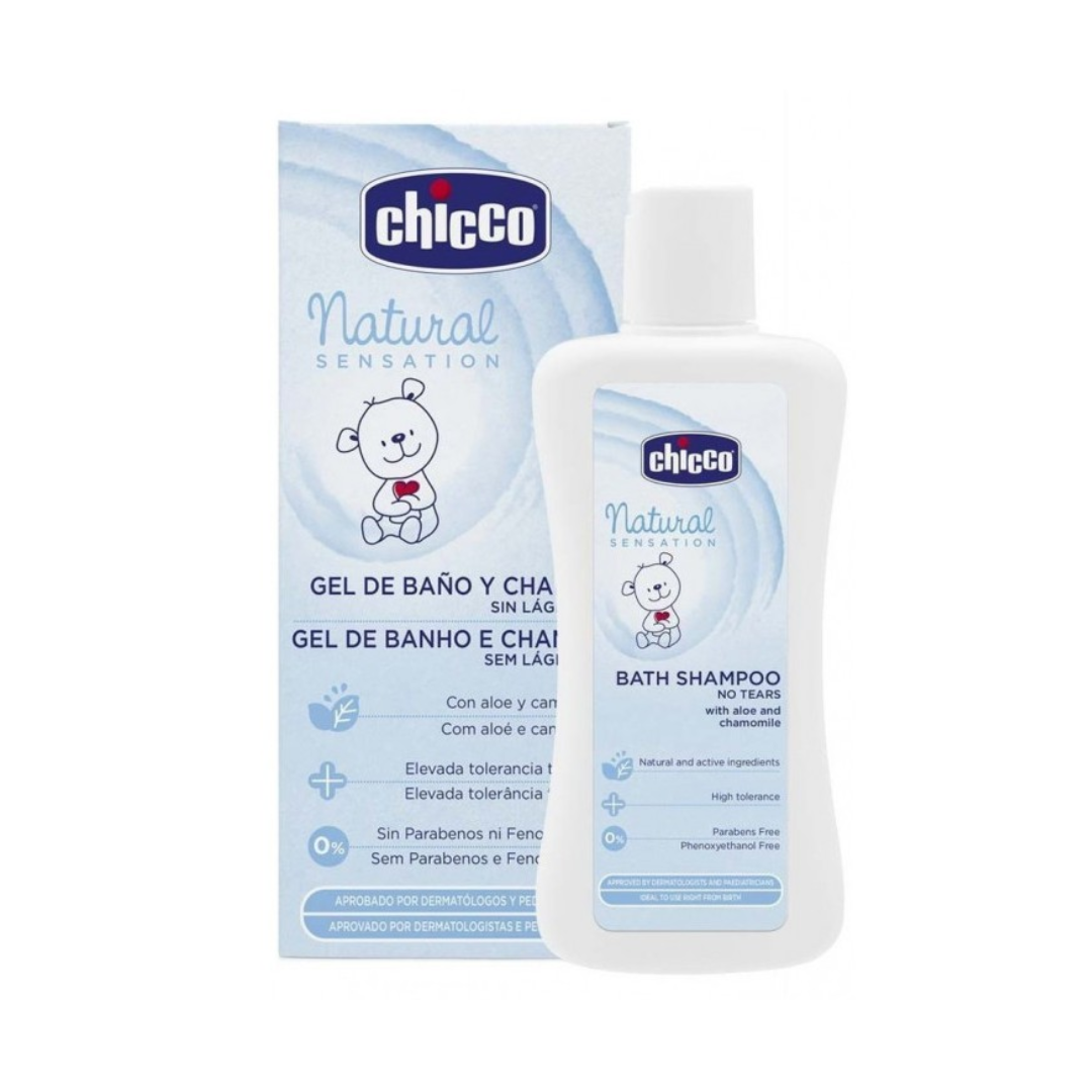 Gel douche et shampooing sans larmes Chicco 200ml – dès la naissance, sur laparadulac.com parapharmacie Tunisie