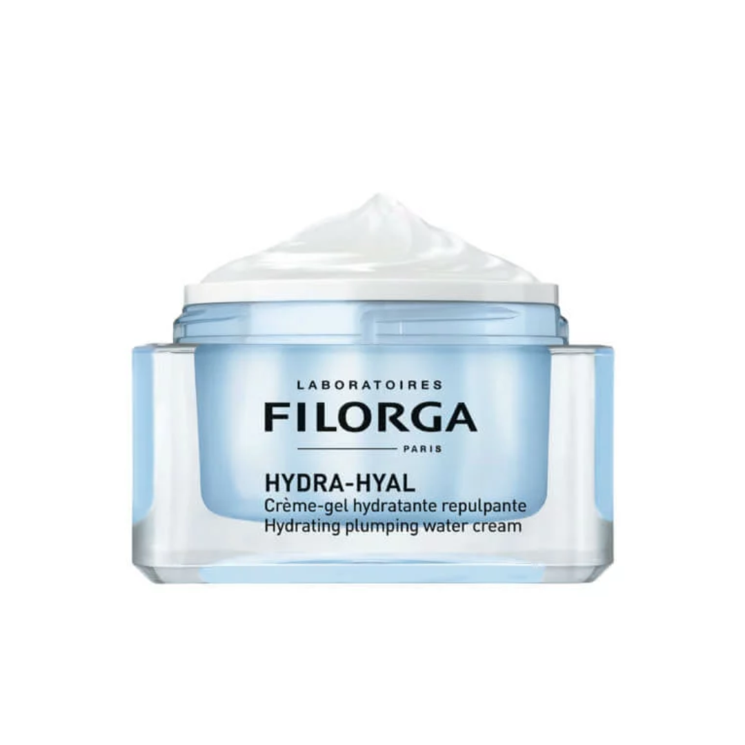 Crème gel FILORGA HYDRA-HYAL 50ml, soin anti-âge disponible sur laparadulac.com – parapharmacie Tunisie pour une peau hydratée et repulpée.