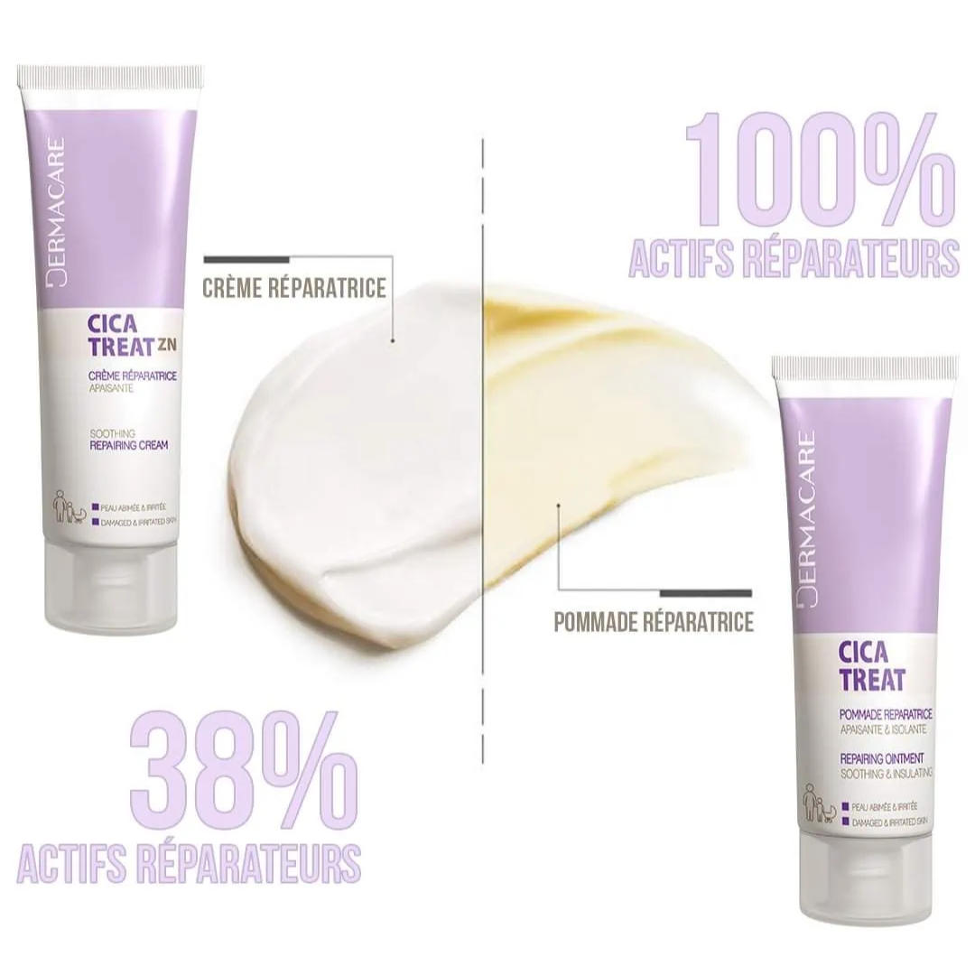 Crème réparatrice Cica Treat Zn DERMACARE vendue sur laparadulac.com, parapharmacie Tunisie, pour apaiser et cicatriser rapidement.