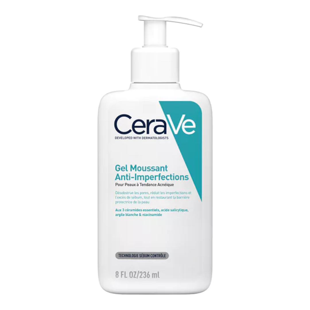 Gel Moussant Anti-Imperfections CeraVe – nettoyant purifiant et matifiant visage et corps – parapharmacie en ligne Tunisie – laparadulac.com