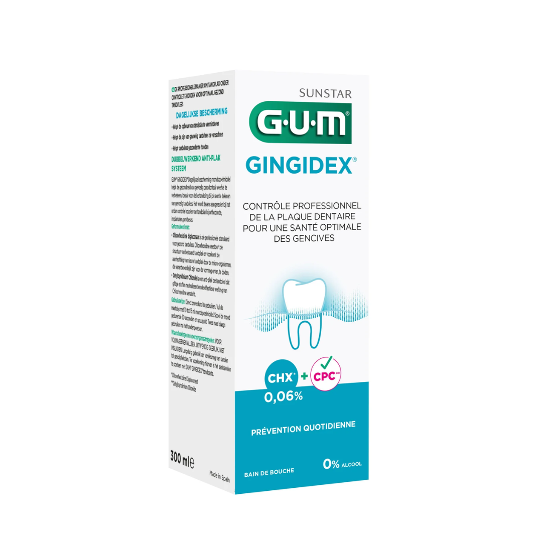 Bain de bouche GUM Gingidex anti-gingivite disponible en Tunisie laparadulac.com