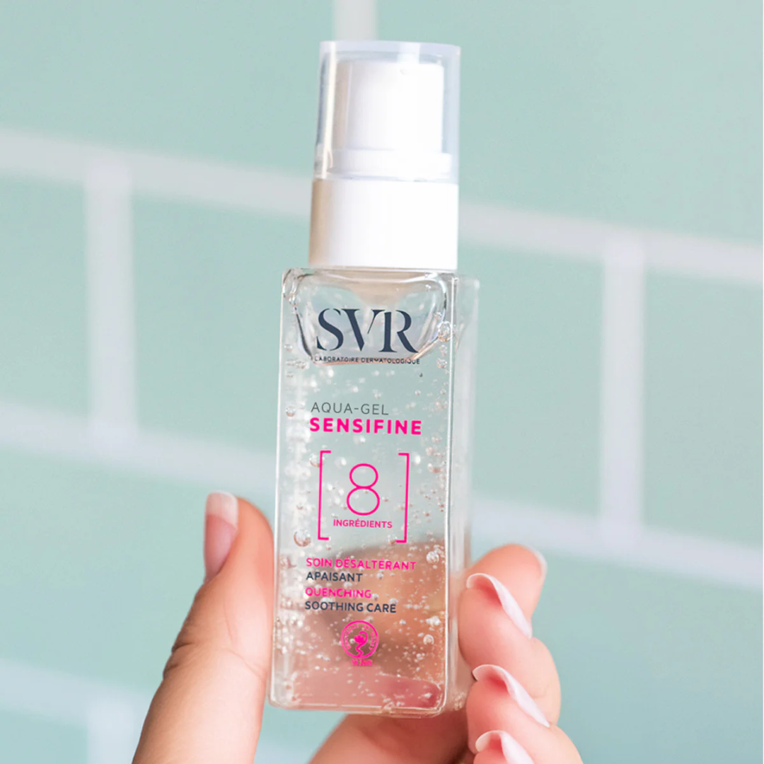 SVR Sensifine Aqua Gel Tunisie – gel hydratant apaisant visage, soin peau sensible mixte à grasse, crème légère rafraîchissante SVR, dermatologie française, parapharmacie en ligne Tunisie Lac 2, produits SVR originaux pas cher Tunisie, acheter gel hydratant SVR Sensifine en Tunisie sur laparadulac.com