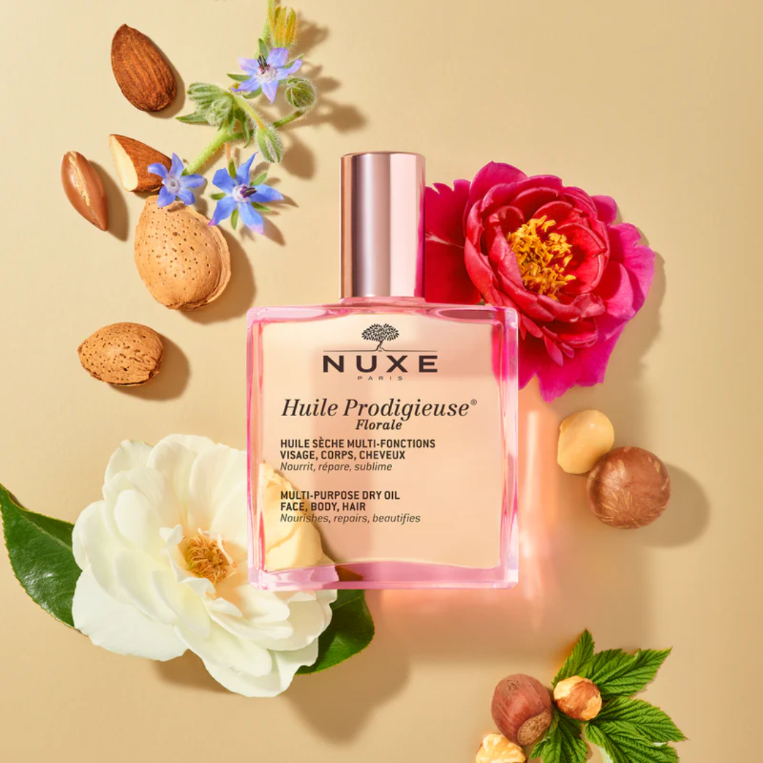 Huile Prodigieuse Florale NUXE multi-usages disponible sur laparadulac.com – soin naturel parapharmacie Tunisie visage corps cheveux