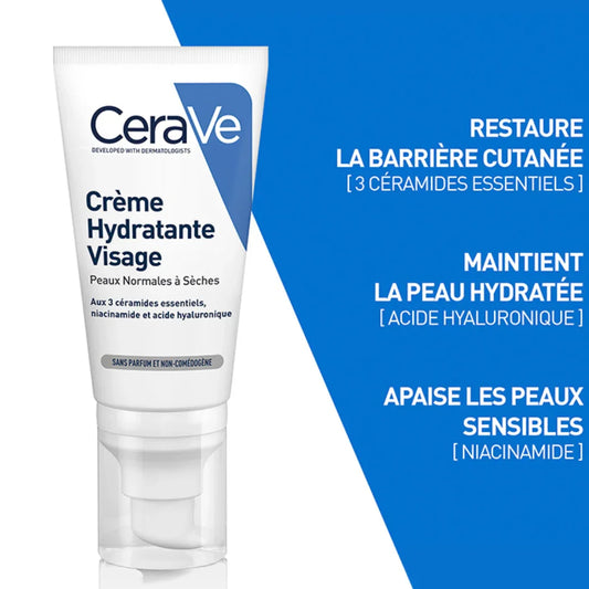 CERAVE Crème Hydratante Visage Tunisie original authentique - parapharmacie en ligne La Para Du Lac