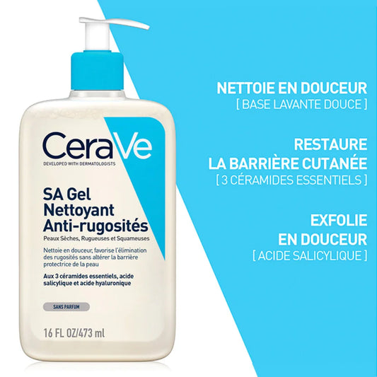 CERAVE Gel Nettoyant Anti-Rugosités à l’Acide Salicylique Tunisie original authentique - parapharmacie en ligne La Para Du Lac