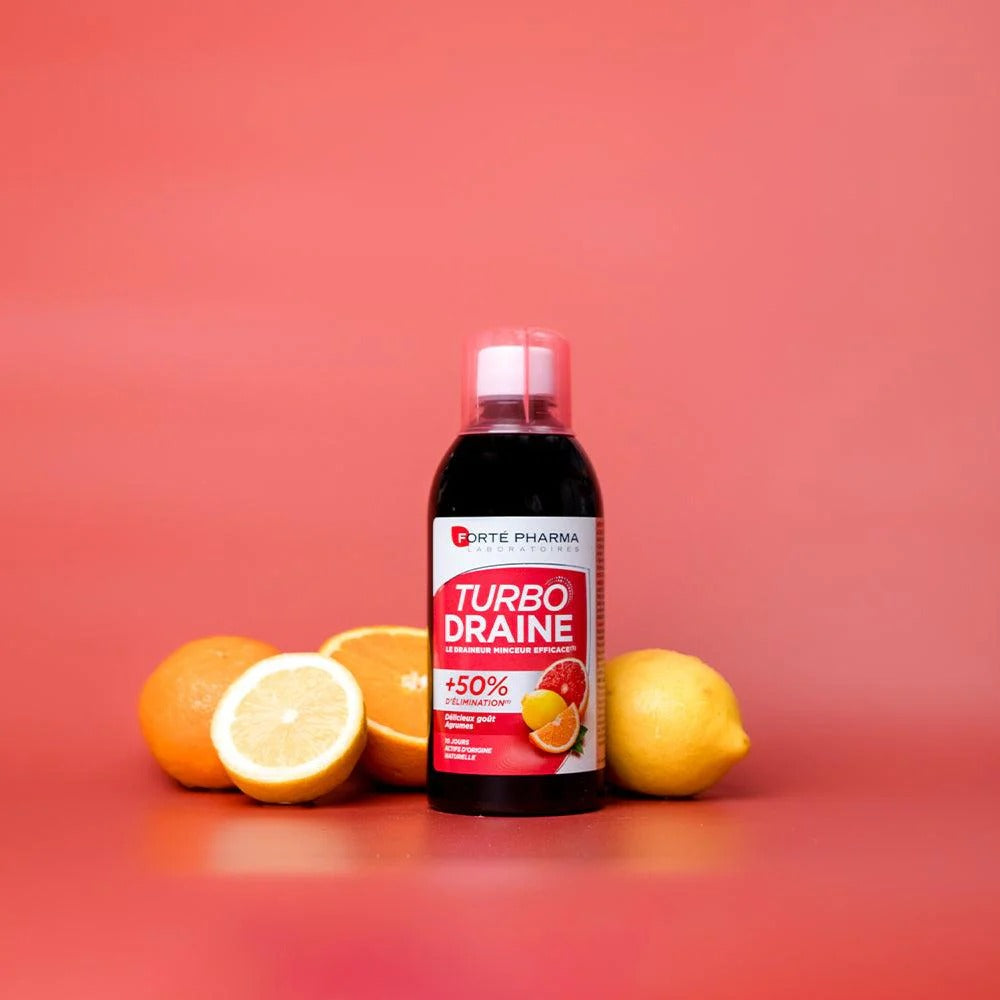Gourde Turbodraine Minceur Agrumes 500 ml, disponible sur laparadulac.com, parapharmacie Tunisie, boisson drainante et détox naturelle
