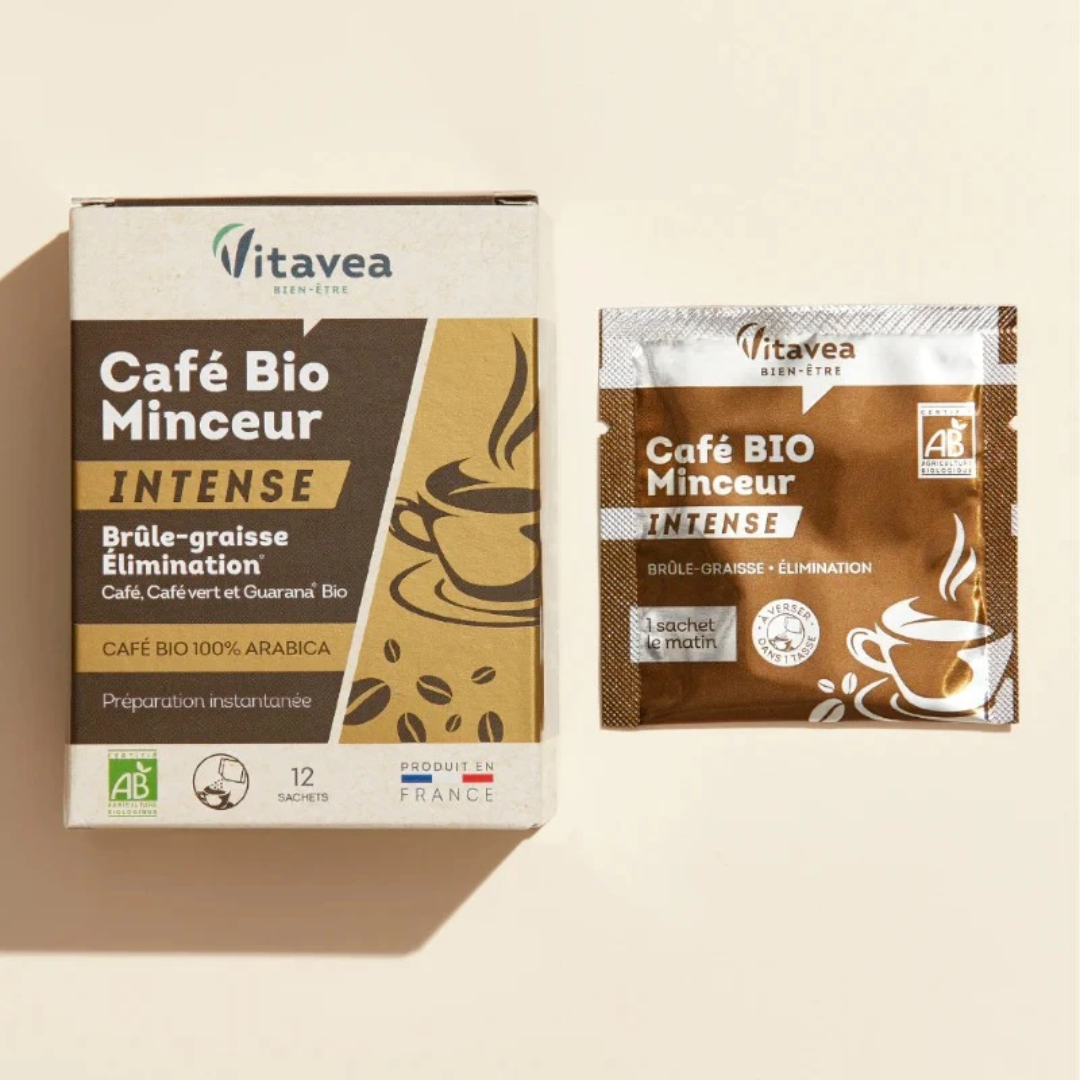 Café Bio Minceur Intense Vitavea – parapharmacie Tunisie sur laparadulac.com – boisson brûle-graisse naturelle au guarana et café vert