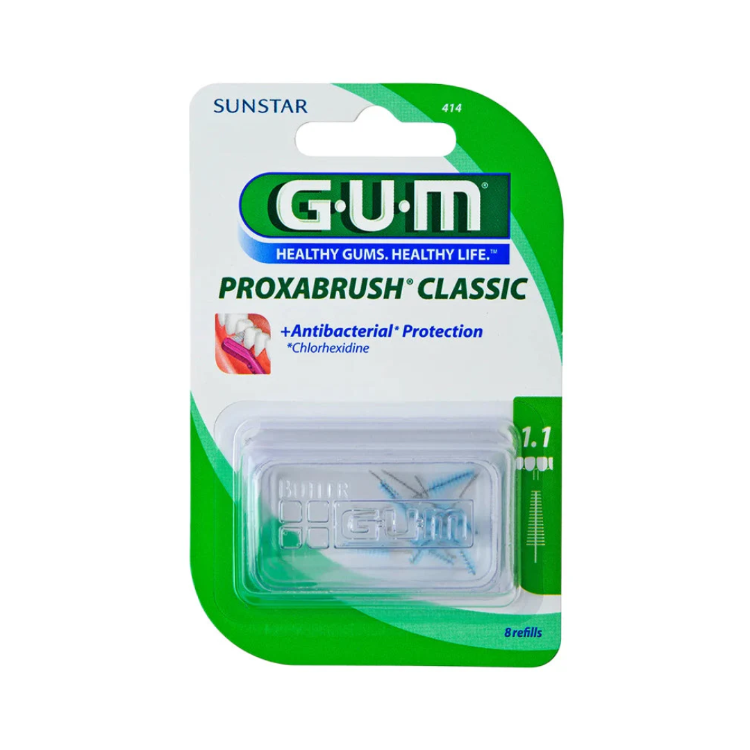 Brossettes interdentaires GUM Proxabrush Classic 412 0.9 mm, lot de 8, hygiène bucco-dentaire, laparadulac.com, parapharmacie Tunisie