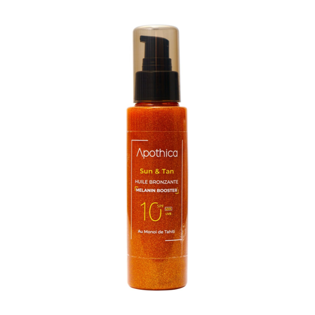 Apothica Huile Bronzante 100ml à base de Monoi de Tahiti, disponible sur laparadulac.com, parapharmacie Tunisie pour un bronzage doré naturel.
Apothica Huile Bronzante 100ml à base de Monoi de Tahiti, disponible sur laparadulac.com, parapharmacie Tunisie pour un bronzage doré naturel.