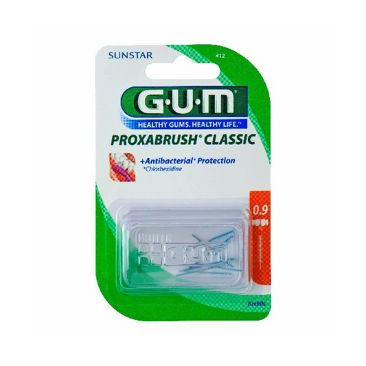 Brossettes interdentaires GUM Proxabrush Classic 412 0.9 mm, lot de 8, hygiène bucco-dentaire, laparadulac.com, parapharmacie Tunisie