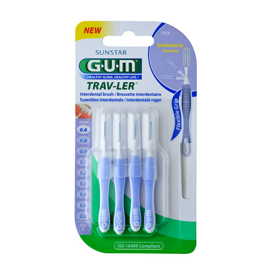Brossettes interdentaires GUM Traveler Extra-Fine , parapharmacie Tunisie, laparadulac.com, nettoyage interdentaire 0.6 mm ISO 3, hygiène bucco-dentaire en voyage