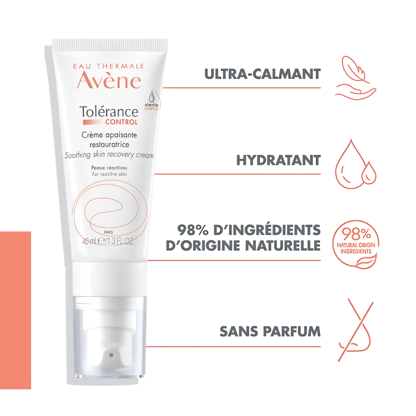 Crème apaisante Tolérance Control Avène 40 ml pour peaux hypersensibles – laparadulac.com parapharmacie Tunisie