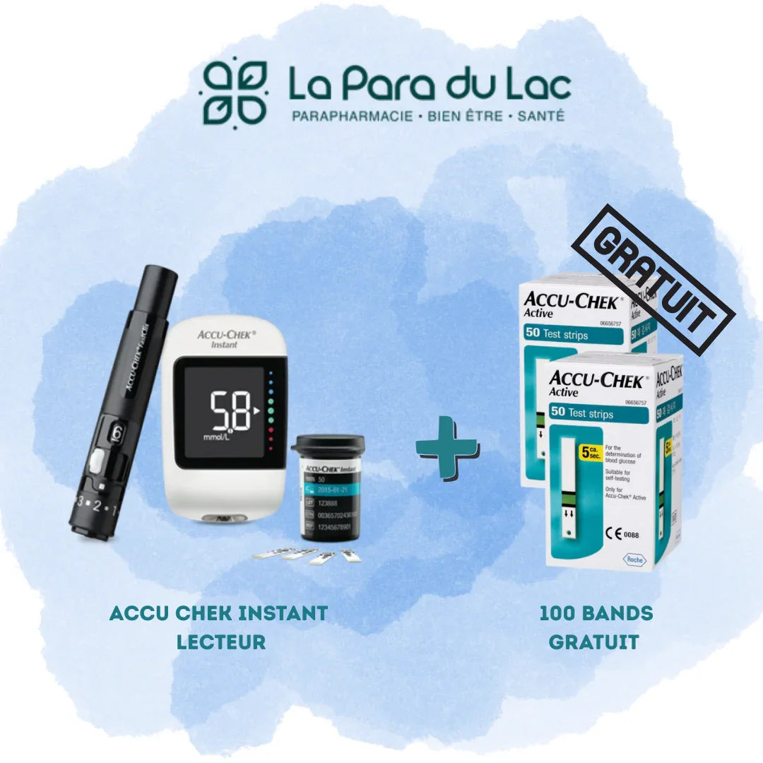 ACCU-CHEK Coffret Instant Glycémie + 100 Bandelettes GRATUIT La Para Du Lac votre para en ligne Tunisie original authentique - parapharmacie en ligne La Para Du Lac