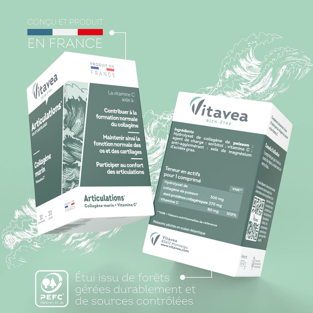 Complément Vitavea articulations au collagène marin – parapharmacie Tunisie sur laparadulac.com – santé des os et mobilité renforcée