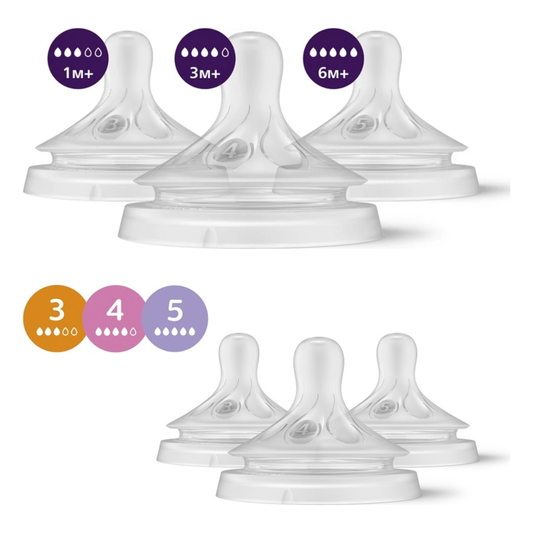 Tétines Philips Avent Natural 1M+, 3M+, 6M+ pour biberons, à retrouver sur laparadulac.com, parapharmacie Tunisie.