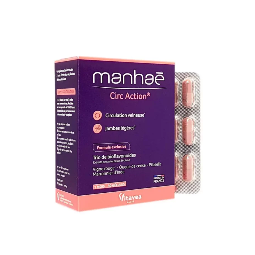 Manhaé Circ Action Vitavea – parapharmacie Tunisie sur laparadulac.com – jambes légères, circulation sanguine naturelle