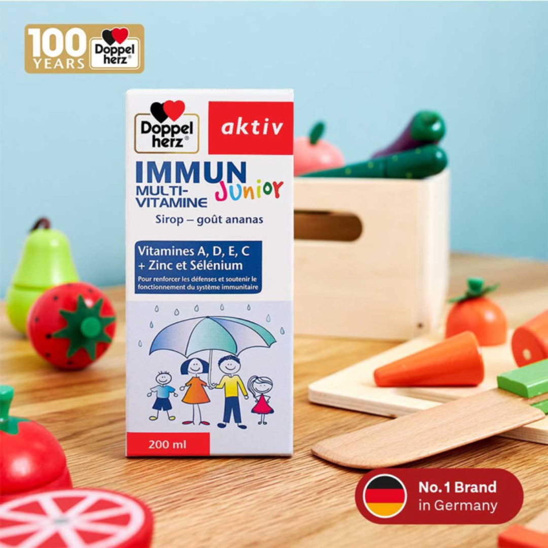 Sirop immunité enfant AKTIV Immun Junior en vente sur laparadulac.com | Parapharmacie Tunisie | Vitamines & zinc pour renforcer les défenses