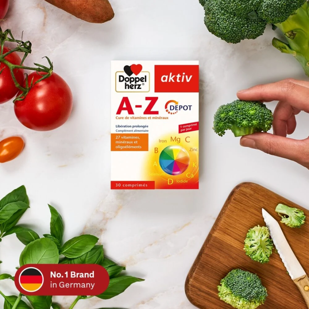Multivitamines AKTIV A-Z Action Durable disponibles sur laparadulac.com, parapharmacie Tunisie pour énergie, immunité et bien-être quotidien.