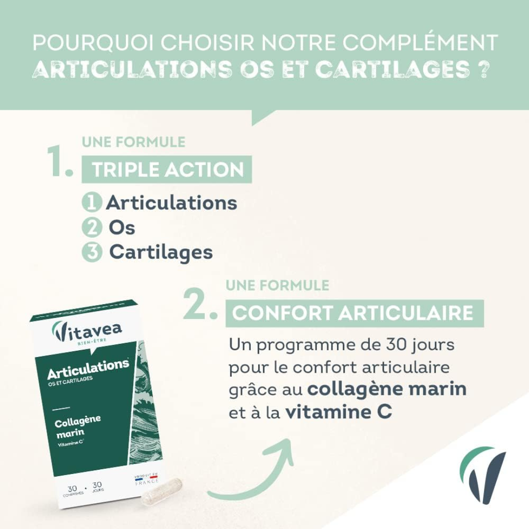 Complément Vitavea articulations au collagène marin – parapharmacie Tunisie sur laparadulac.com – santé des os et mobilité renforcée