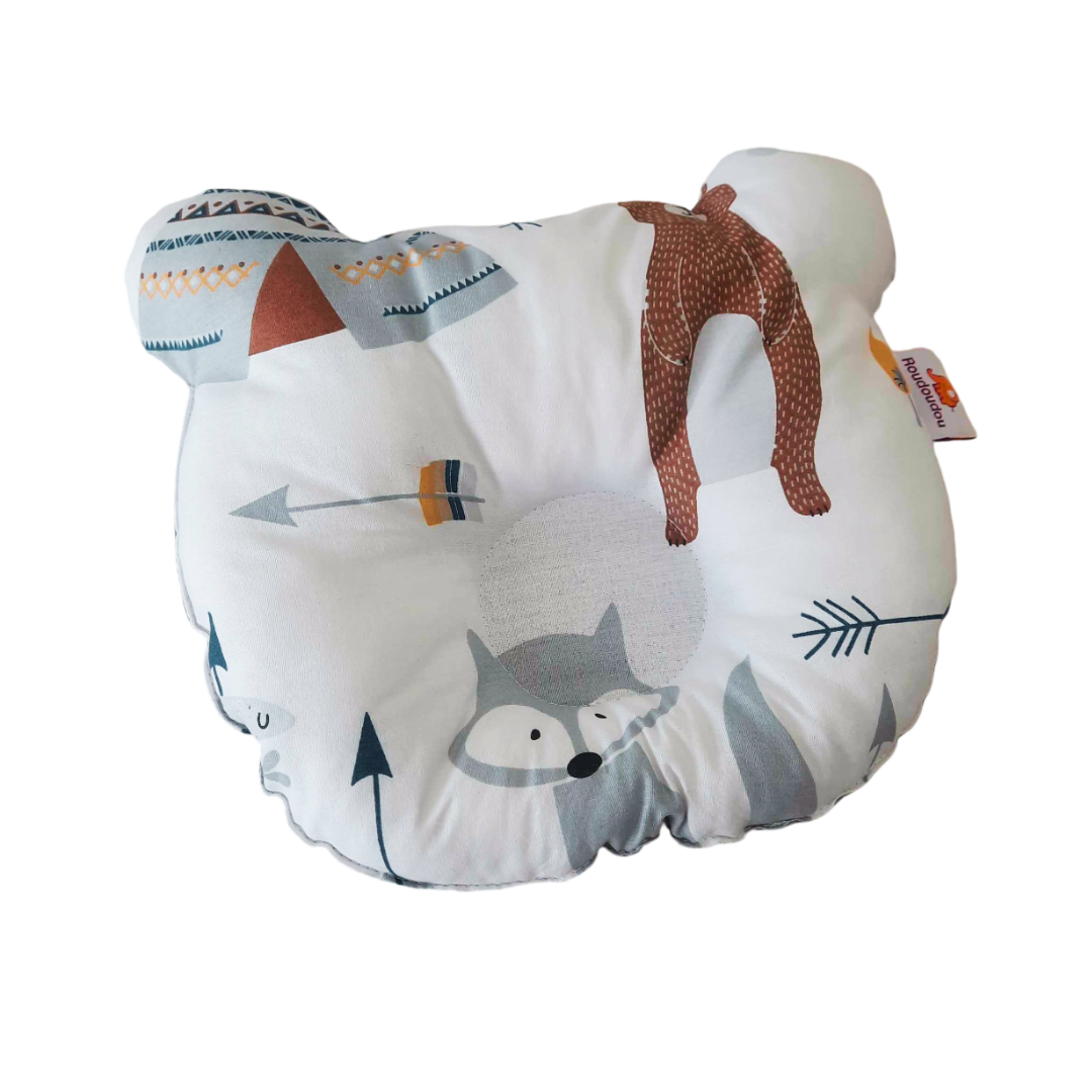Coussin Roudoudou Anti Tête Plate sur laparadulac.com, parapharmacie Tunisie : soutien ergonomique pour crâne de bébé, prévient la plagiocéphalie.