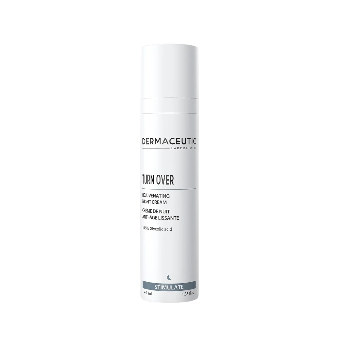 Crème de nuit Dermaceutic Turn Over 40ml à 15% acide glycolique, en vente sur laparadulac.com, parapharmacie Tunisie – anti-rides et éclat du teint.