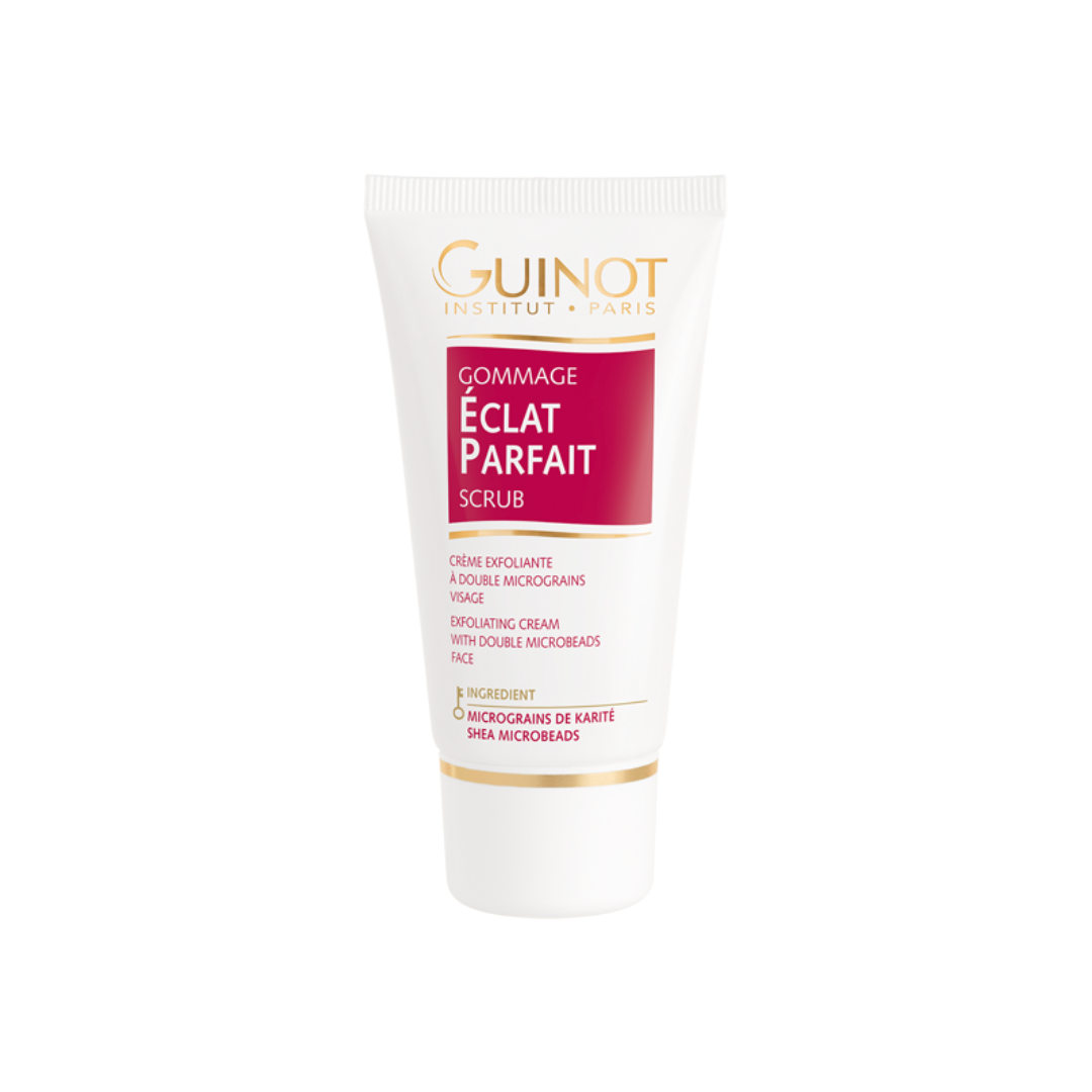 GUINOT Gommage visage éclat 50ml sur laparadulac.com, parapharmacie Tunisie. Exfolie en douceur, révèle une peau éclatante et lisse.