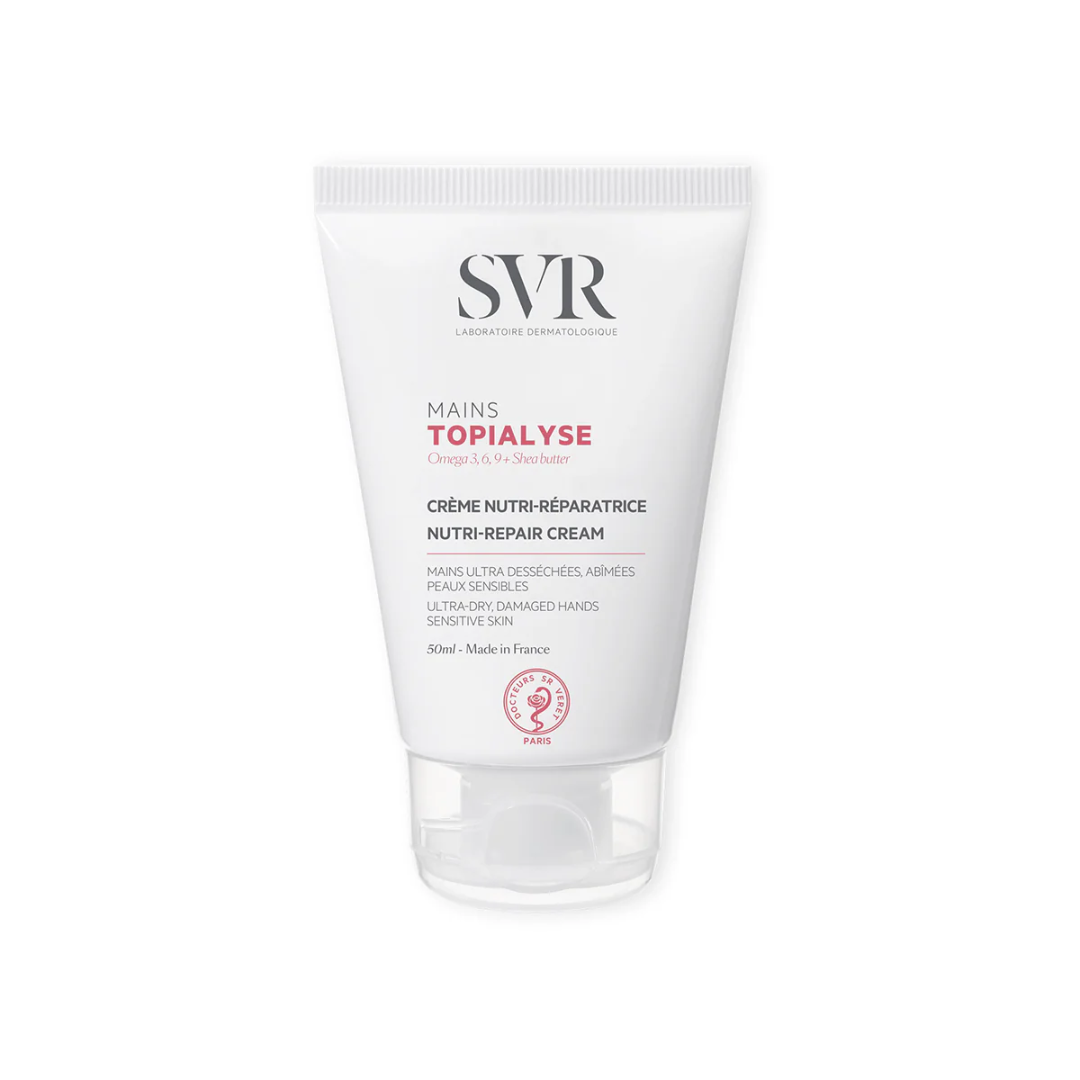 SVR Topialyse Mains Tunisie – crème mains nourrissante et réparatrice, soin anti-sécheresse et protecteur quotidien, crème hydratante intense SVR, dermatologie française, parapharmacie en ligne Tunisie Lac 2, produits SVR pas cher Tunisie, acheter crème SVR Topialyse Mains sur laparadulac.com