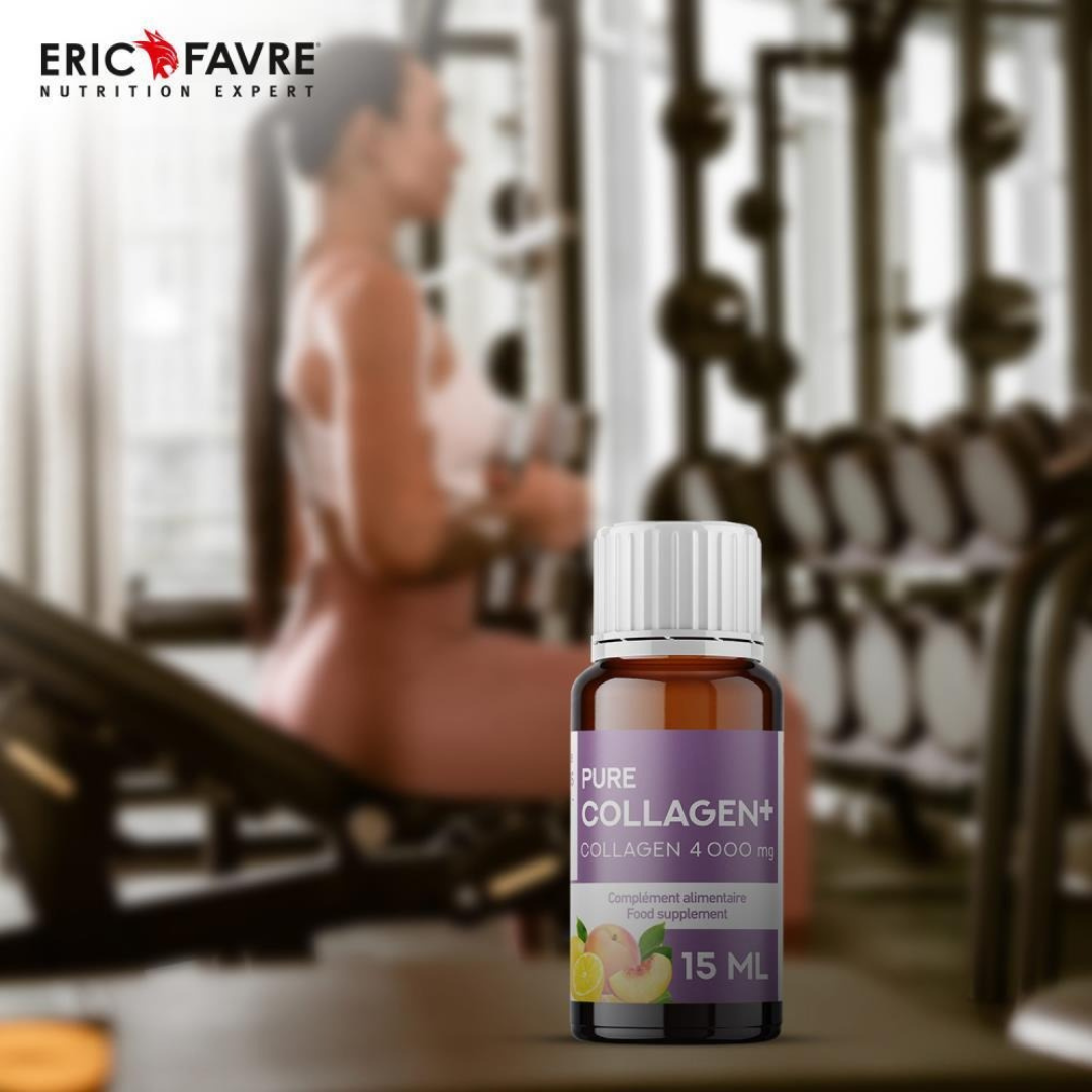 Photo du produit Eric Favre Pure Collagen+ en fioles – complément alimentaire beauté à base de collagène marin, hyaluronique, zinc et sélénium