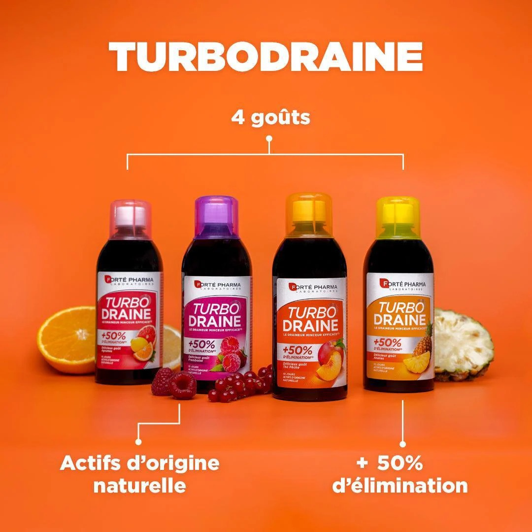 Turbodraine Minceur Ananas 500 ml – parapharmacie Tunisie laparadulac.com – draineur naturel au goût fruité