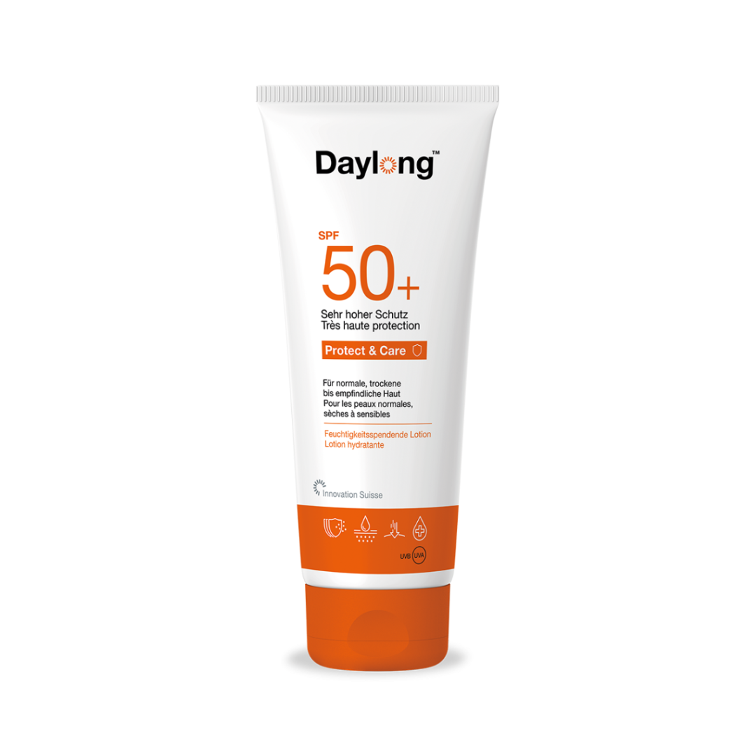 Lotion solaire Daylong Extreme SPF50+ sur laparadulac.com, parapharmacie Tunisie, protection UV renforcée pour peaux sensibles.