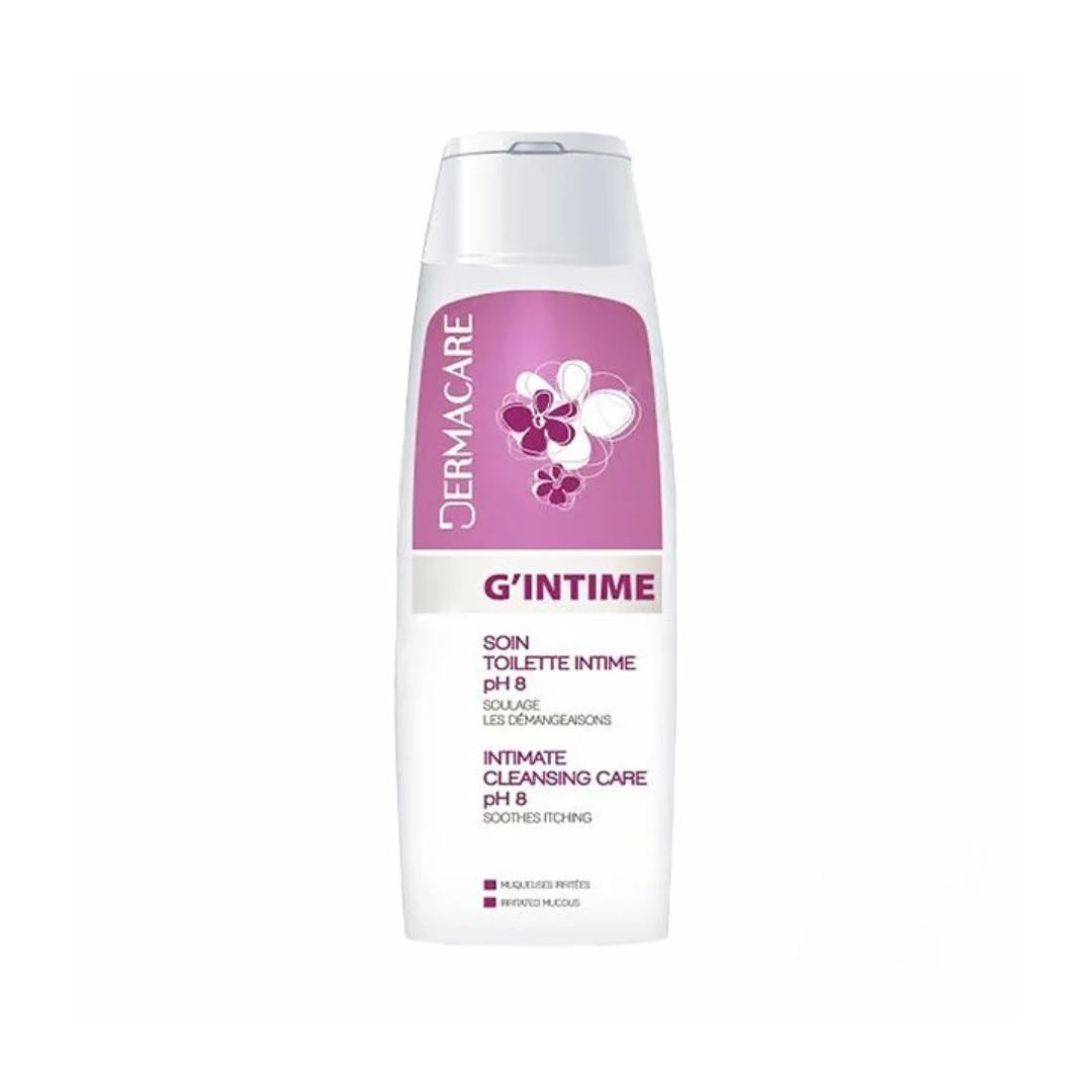 Photo du produit DERMACARE G’intime disponible sur laparadulac.com, parapharmacie Tunisie spécialisée en soins intimes doux et efficaces.