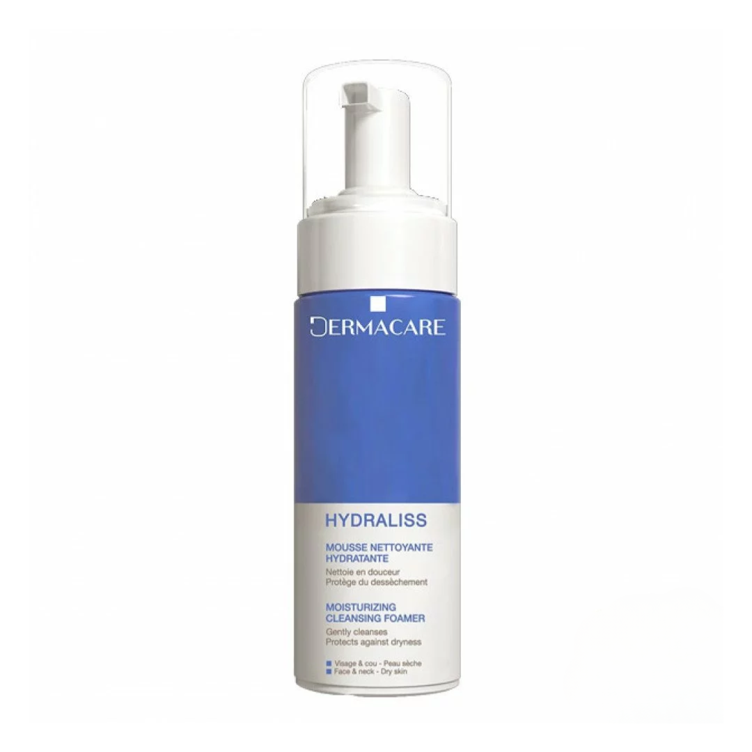 Mousse nettoyante Hydraliss DERMACARE vendue sur laparadulac.com, parapharmacie Tunisie, nettoie et hydrate les peaux sensibles.