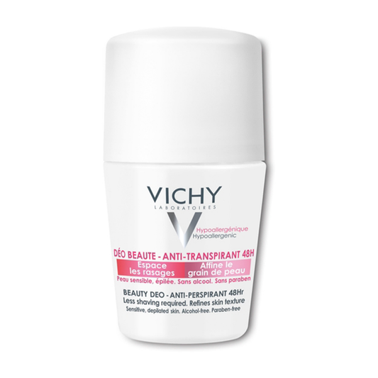 Vichy Déodorant Beauté 48h pour femme, anti-transpirant soin sublimateur pour aisselles sensibles.