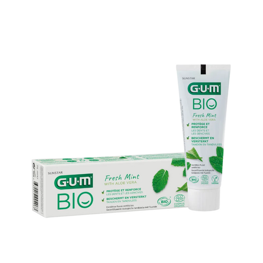 Dentifrice bio GUM menthe fraîche à l’aloe vera, en vente sur laparadulac.com, parapharmacie Tunisie pour hygiène bucco-dentaire naturelle
