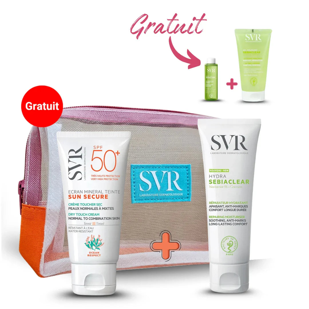 SVR Crème Solaire + Sebiaclear Hydra + 3 Cadeaux Offerts Tunisie original authentique - parapharmacie en ligne La Para Du Lac