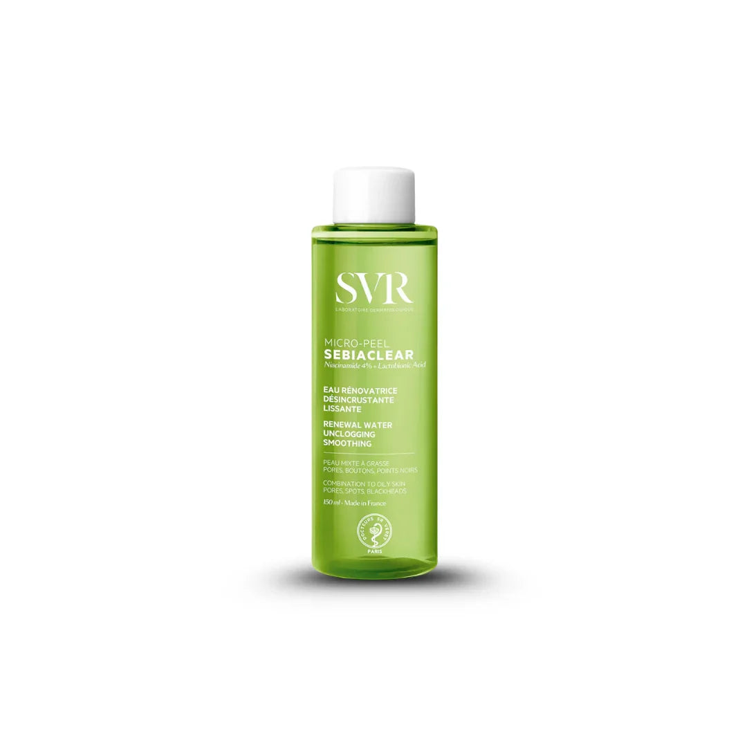 SVR Sebiaclear Micro-Peel Eau Rénovatrice 150ml, désincrustante et lissante pour peau mixte à grasse, original authentique | La Para Du Lac