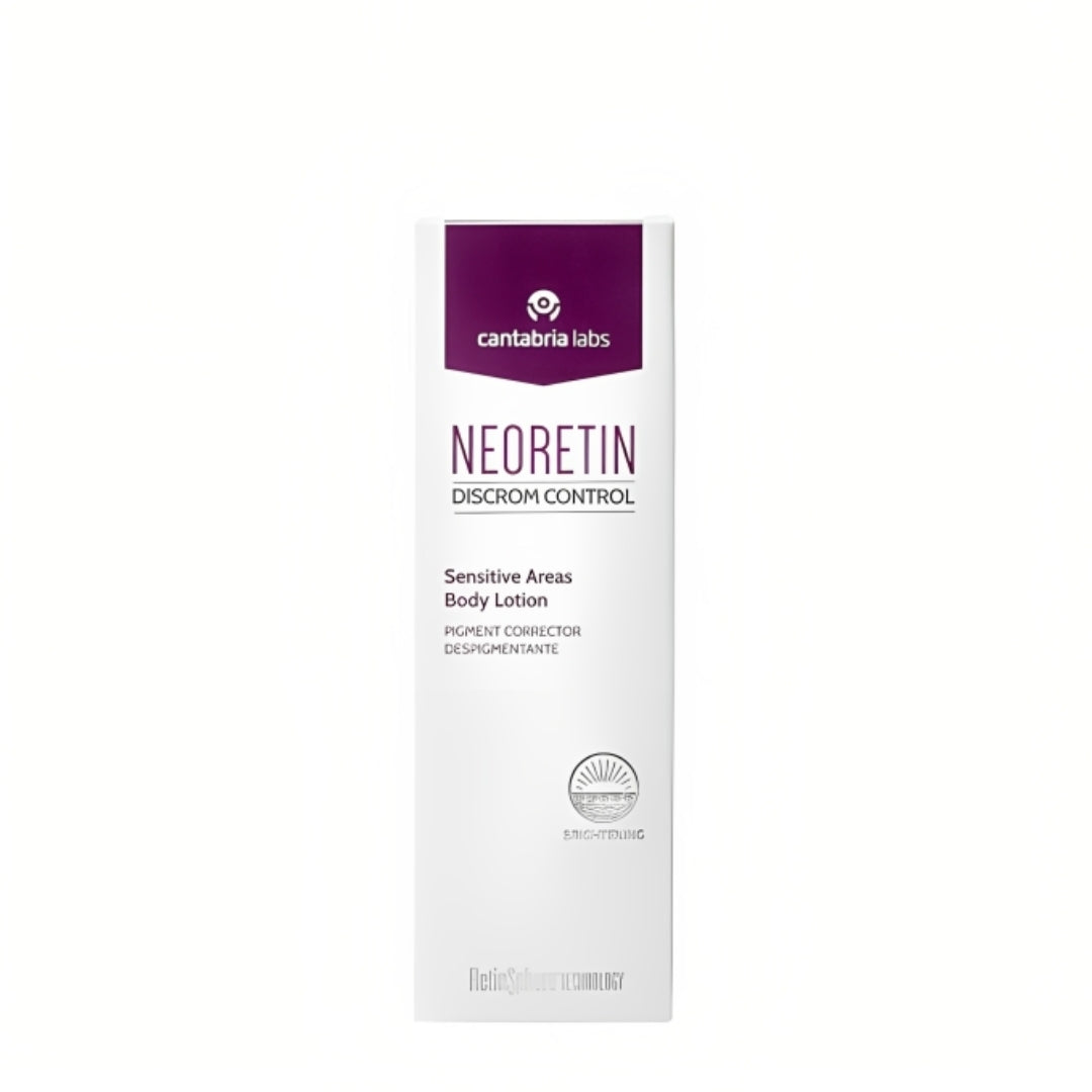 Neoretin Discrom Control Sensitive Areas Body Lotion – lait corporel dépigmentant zones sensibles, efficacité cliniquement prouvée – parapharmacie Tunisie
