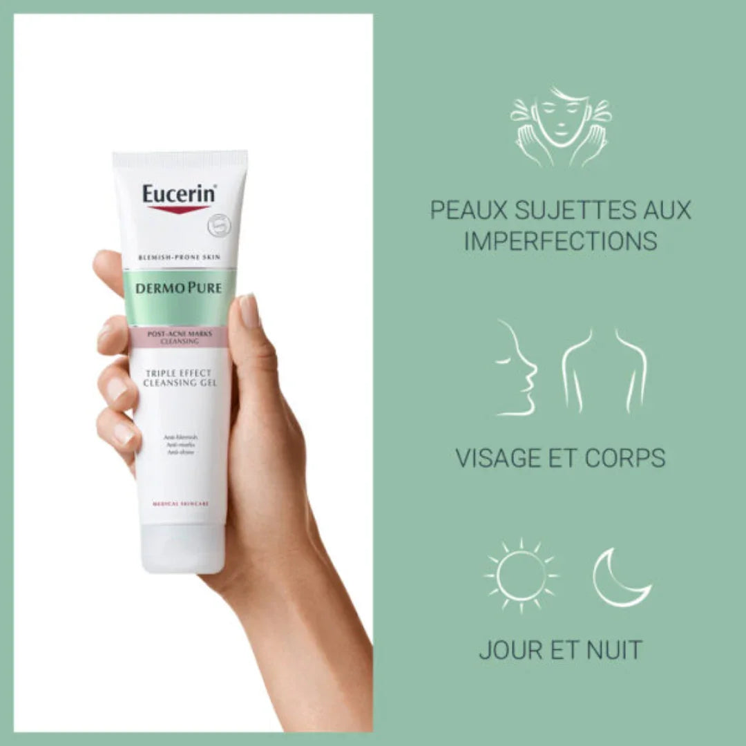 EUCERIN Pack Oil Control Écran SPF50 & Gel Nettoyant DermoPure Tunisie original authentique - parapharmacie en ligne La Para Du Lac