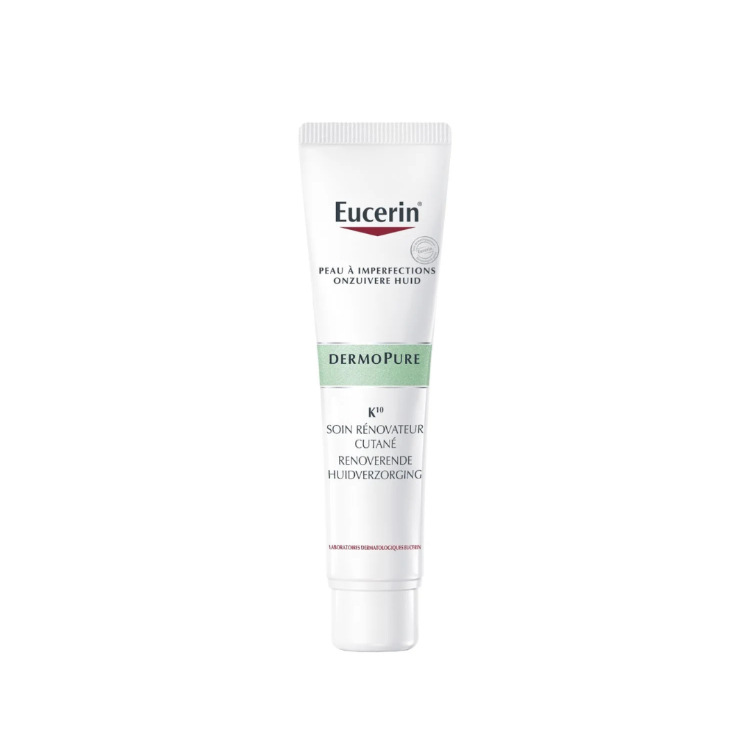 EUCERIN DermoPure K10 Soin Rénovateur Cutané Tunisie – soin visage anti-imperfections et anti-acné, crème rénovatrice peau grasse à tendance acnéique, exfoliant doux quotidien à l’acide salicylique, dermocosmétique Eucerin, parapharmacie en ligne Tunisie Lac 2, produits EUCERIN originaux pas cher Tunisie, acheter DermoPure K10 Eucerin en Tunisie sur laparadulac.com