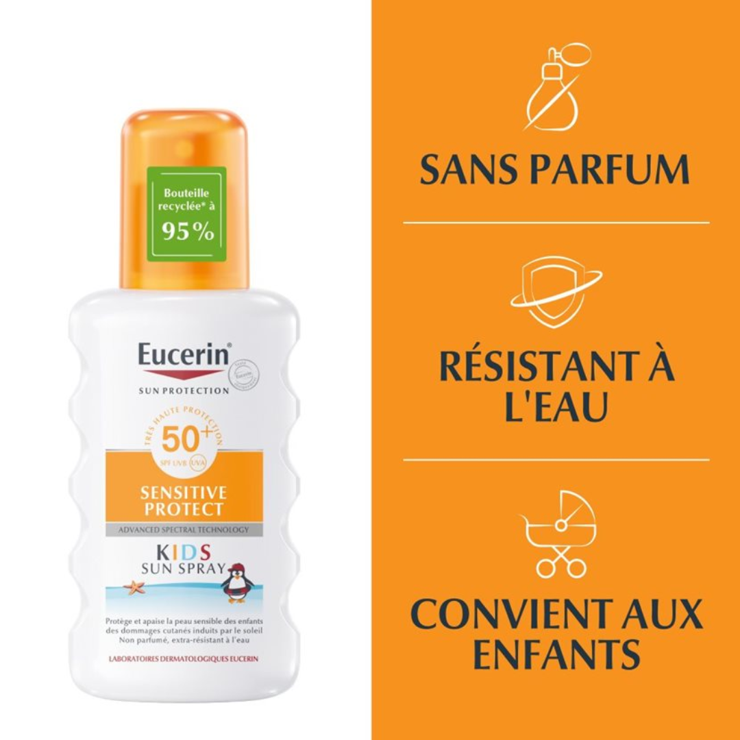 Eucerin Sensitive Protect Spray Enfant SPF50+ – solaire visage et corps – Tunisie