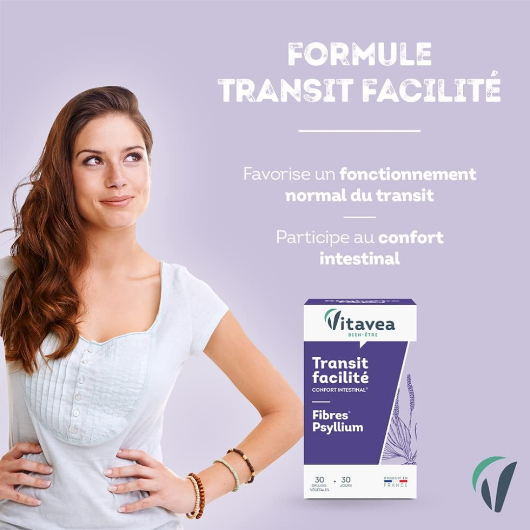 Gélules Vitavea Transit Facilité – parapharmacie Tunisie sur laparadulac.com – psyllium naturel pour digestion saine et confort intestinal
